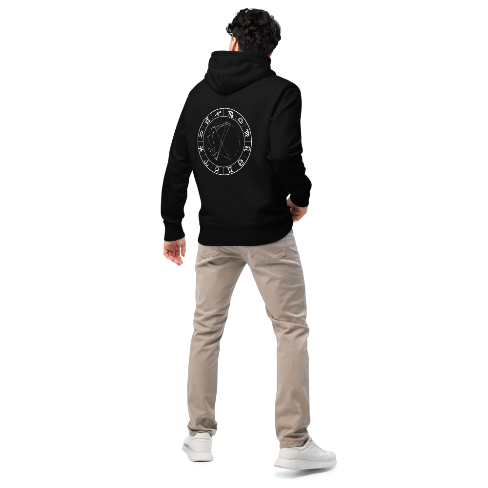 Sudadera Negra Unisex Personalizada con Carta Astral | Origen Cósmico