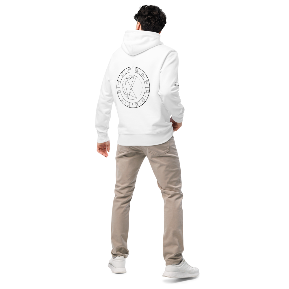 Sudadera Blanca Unisex Personalizada con Carta Astral | Origen Cósmico