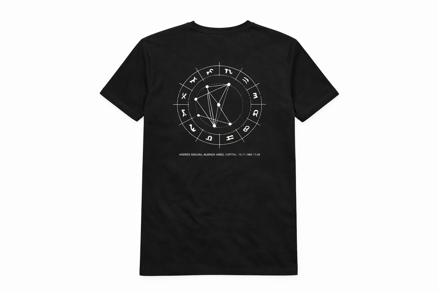 Camiseta Personalizada con Carta Natal | Origen Cósmico