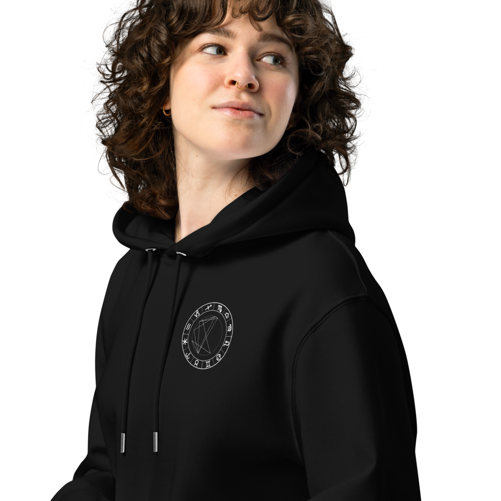 Sudadera Negra Unisex Personalizada con Carta Astral | Origen Cósmico