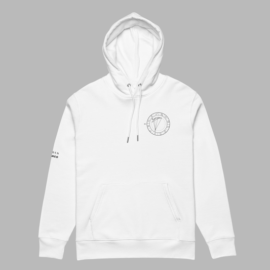 Sudadera Blanca Unisex Personalizada con Carta Astral | Origen Cósmico
