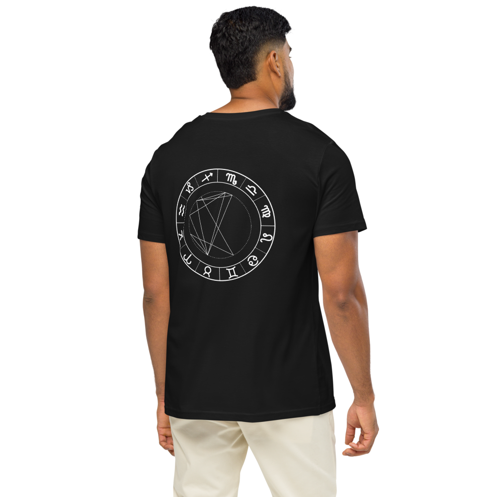 Camiseta Negra Unisex Personalizada con Carta Astral | Origen Cósmico
