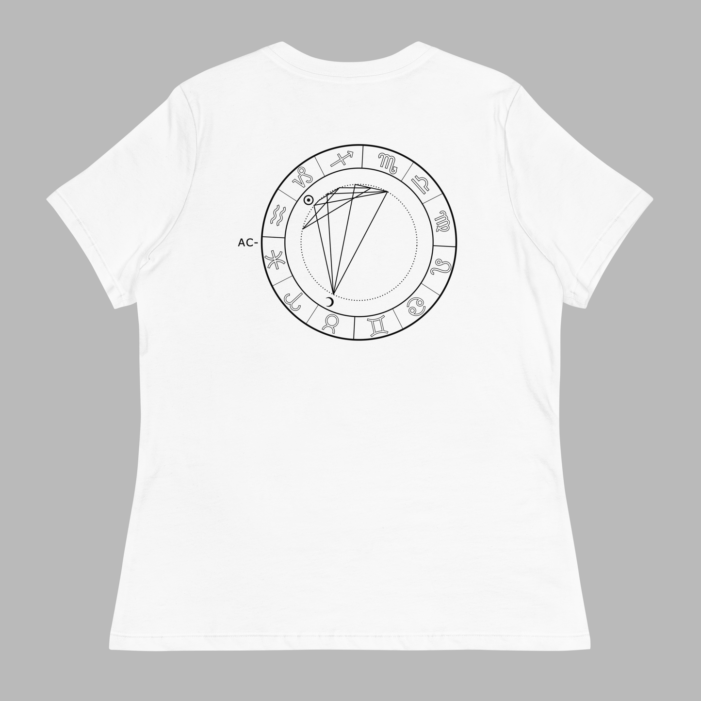Camiseta Blanca Relaxed Mujer Personalizada con Carta Astral | Origen Cósmico